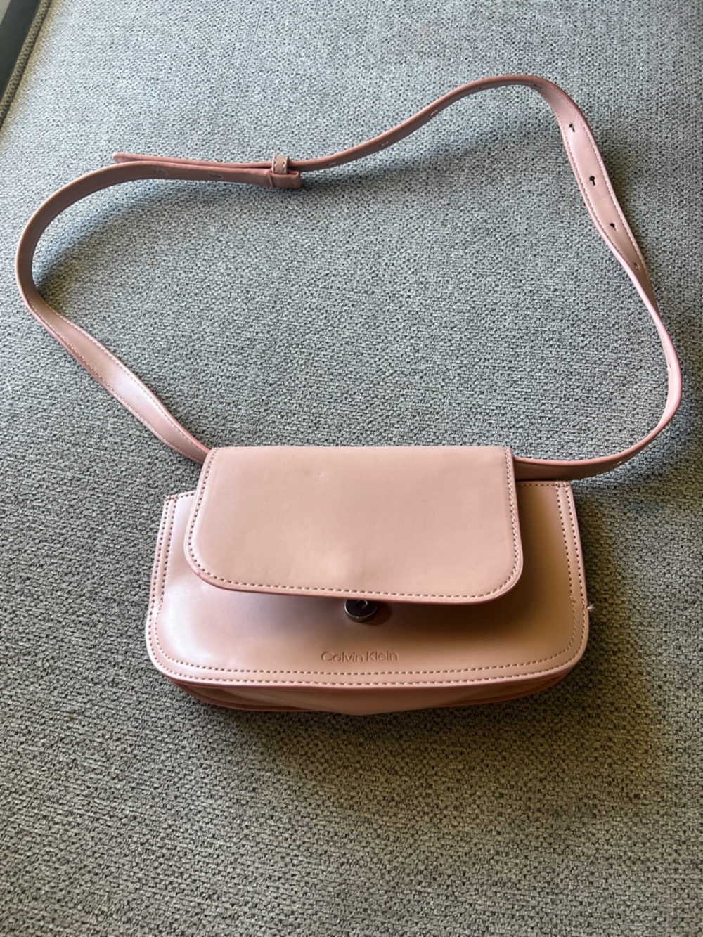 Calvin Klein Dusty Rose Leather Crossbody Bag